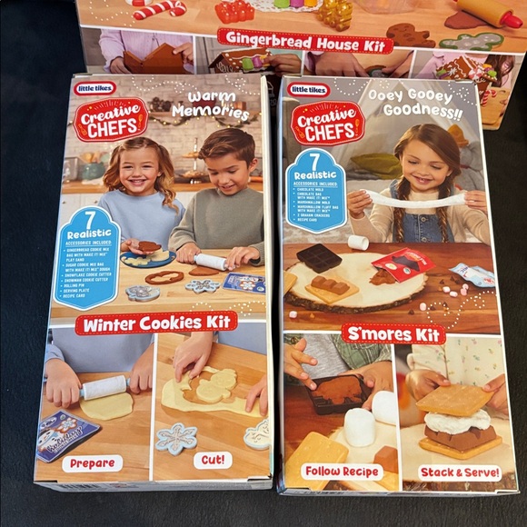 Little Tikes Creative Chefs Gingerbread House Winter Cookies & Smores Kits NEW - Picture 7 of 11